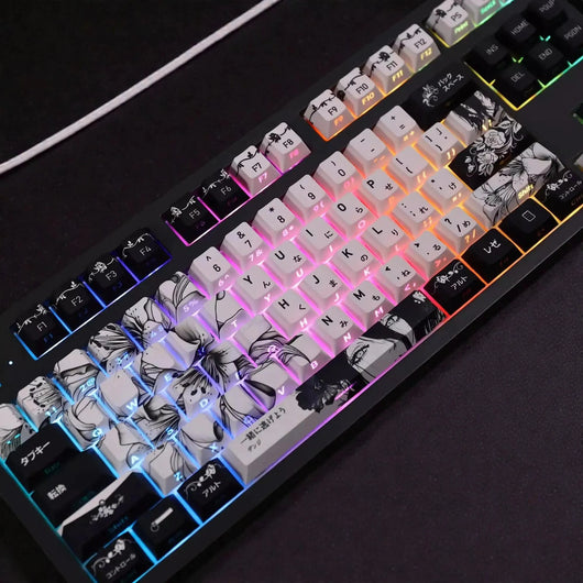 Chainsaw Man Reze Keycaps - Black and White