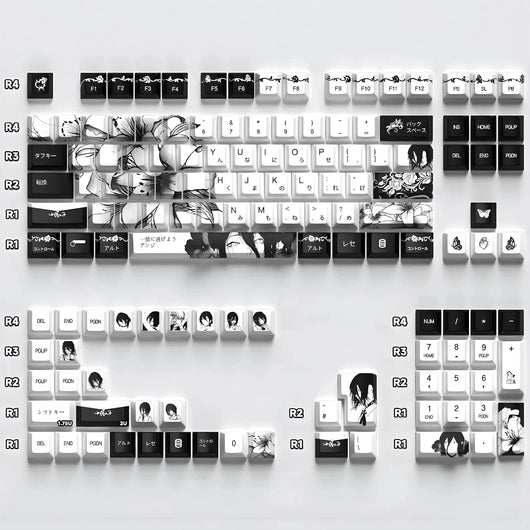 Chainsaw Man Reze Keycaps - Black and White
