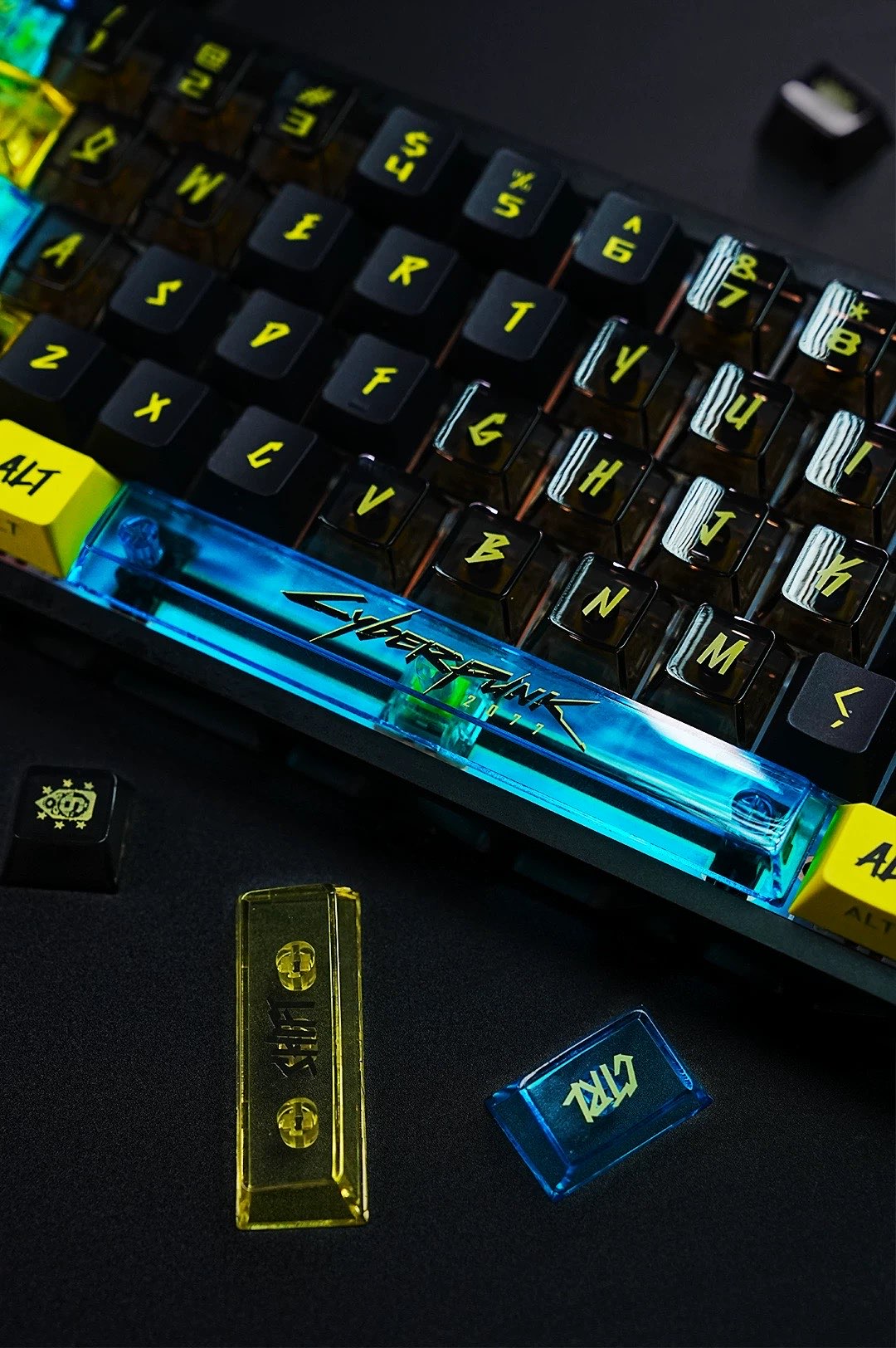 Cyberpunk 2077 Keycaps - Transparent