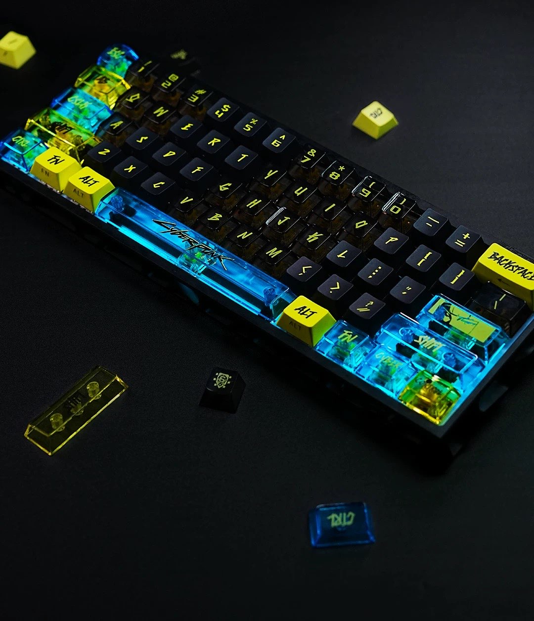 Cyberpunk 2077 Keycaps - Transparent