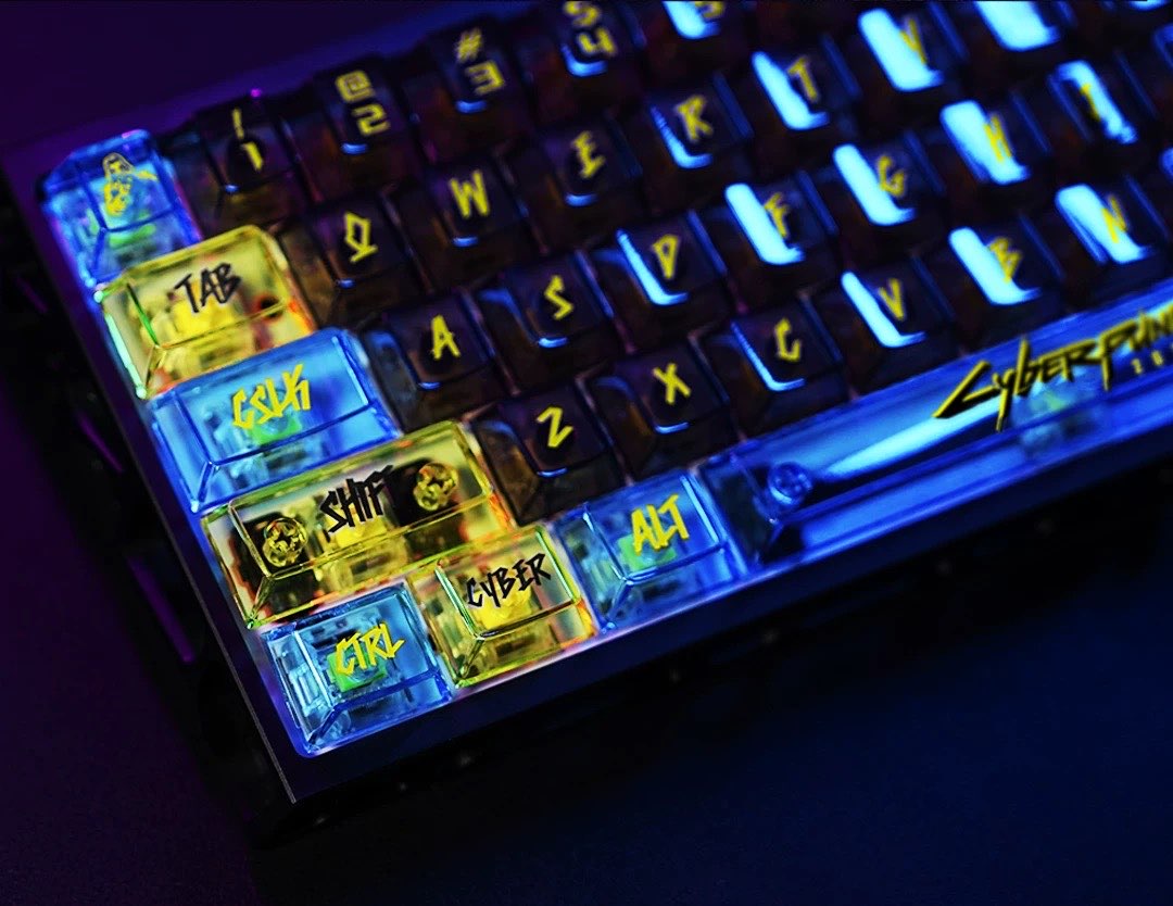 Cyberpunk 2077 Keycaps - Transparent