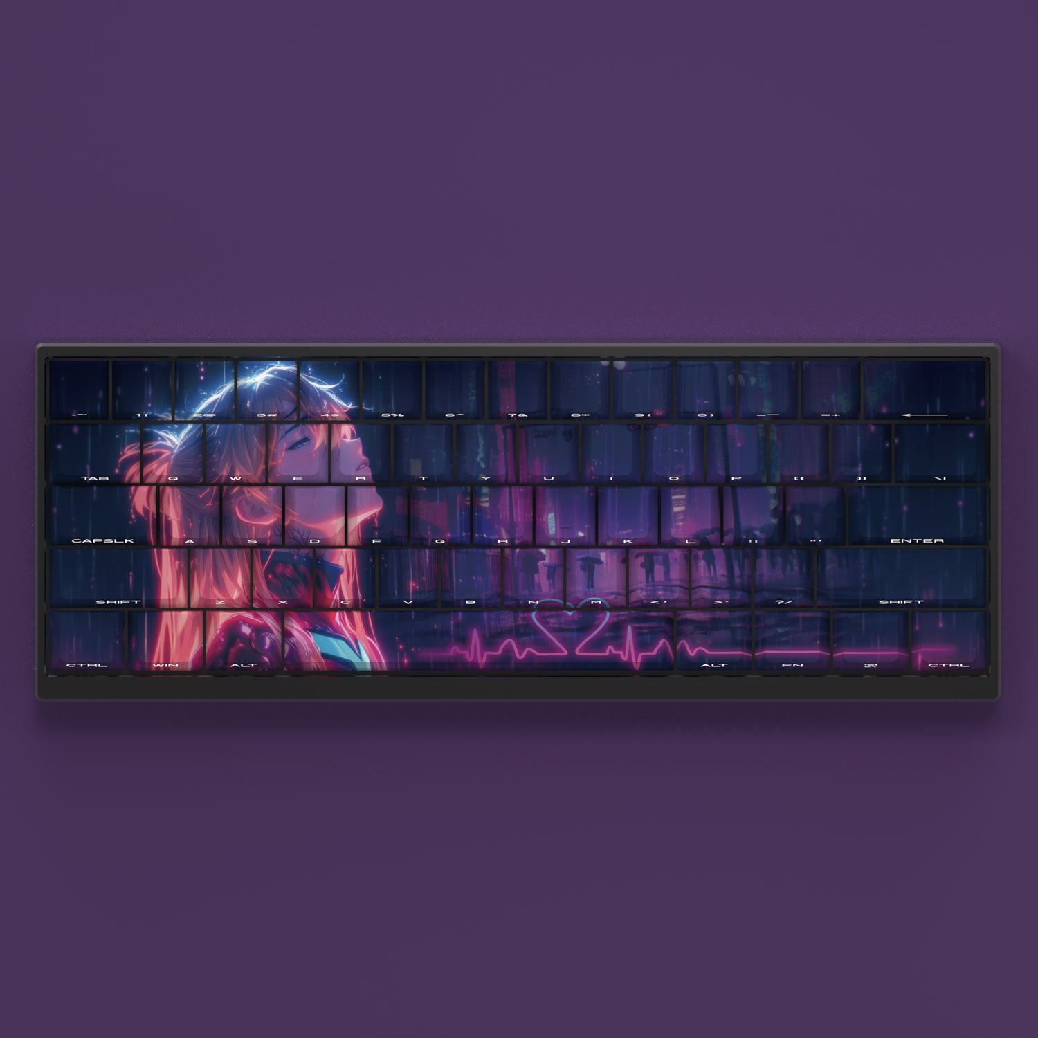 Asuka Neon Pulse Evangelion Keycaps