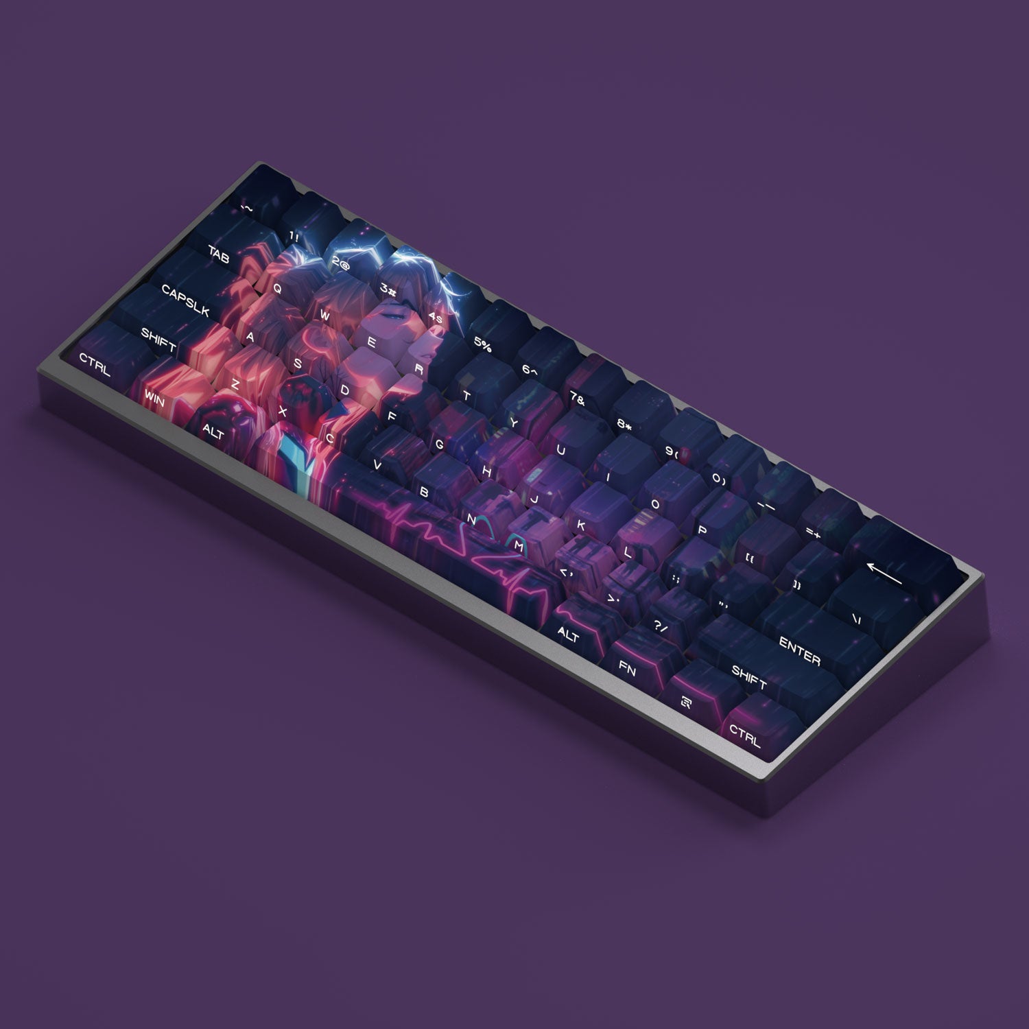 Asuka Neon Pulse Evangelion Keycaps