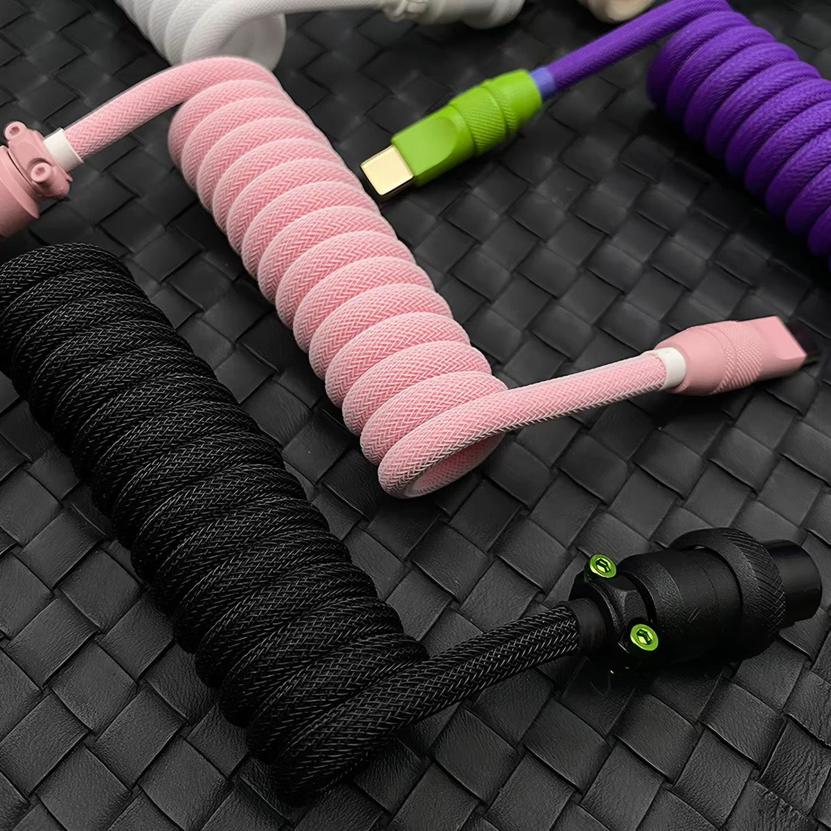 Coiled USB-C Keyboard Cable – Aviator Connector, Handmade to Order
