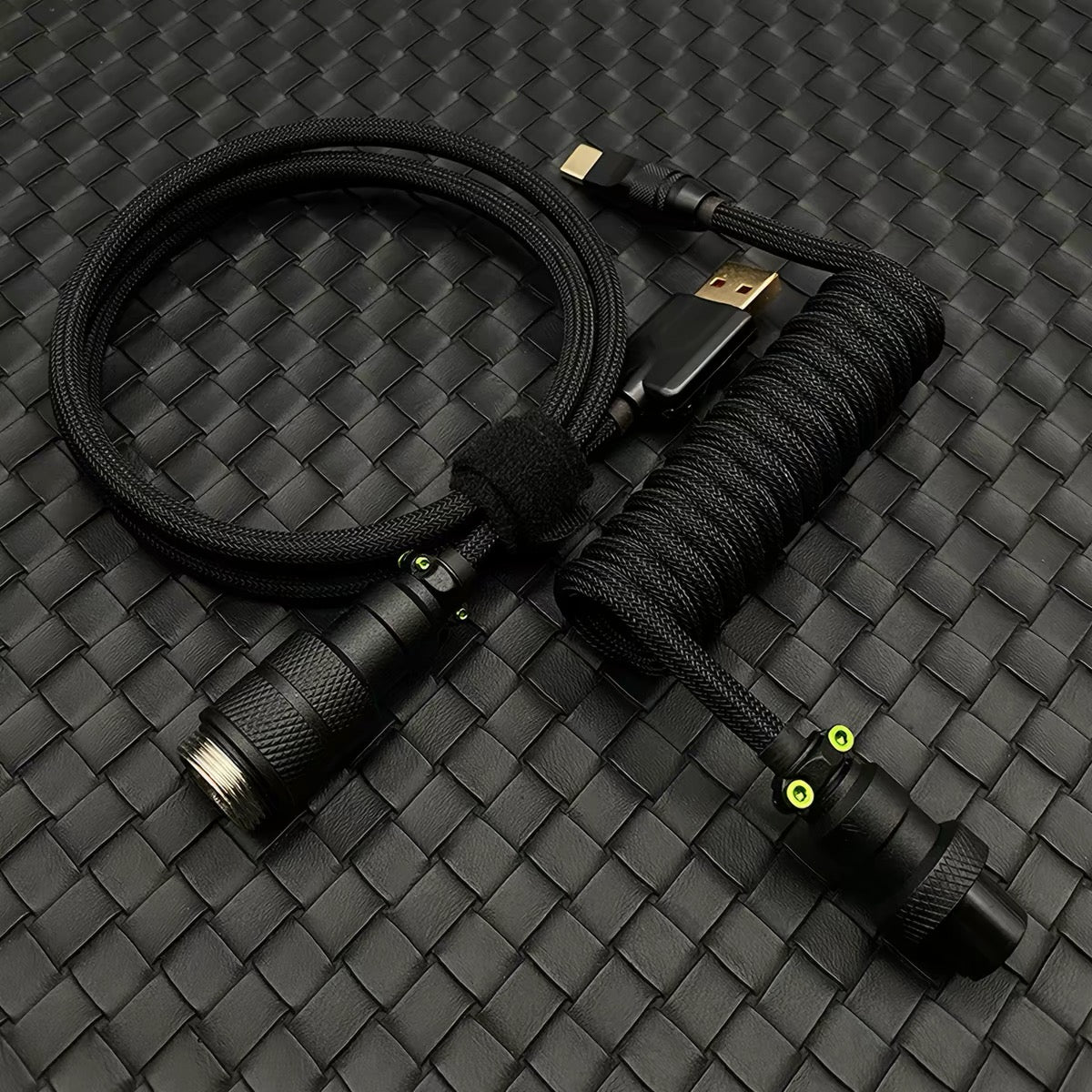 Coiled USB-C Keyboard Cable – Aviator Connector, Handmade to Order