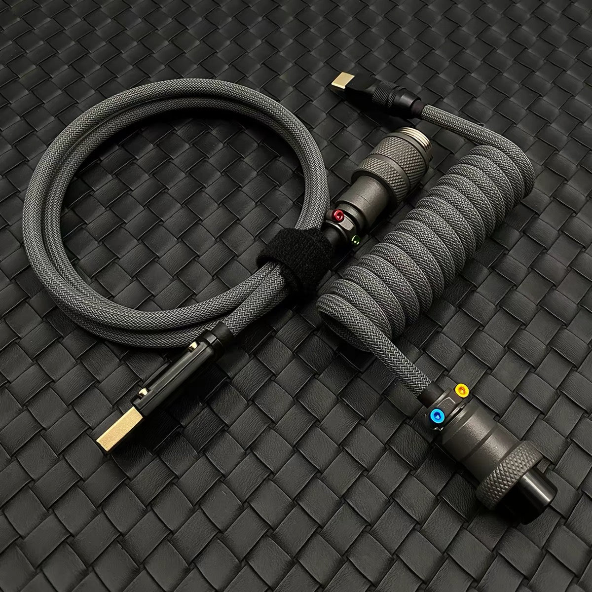 Coiled USB-C Keyboard Cable – Aviator Connector, Handmade to Order