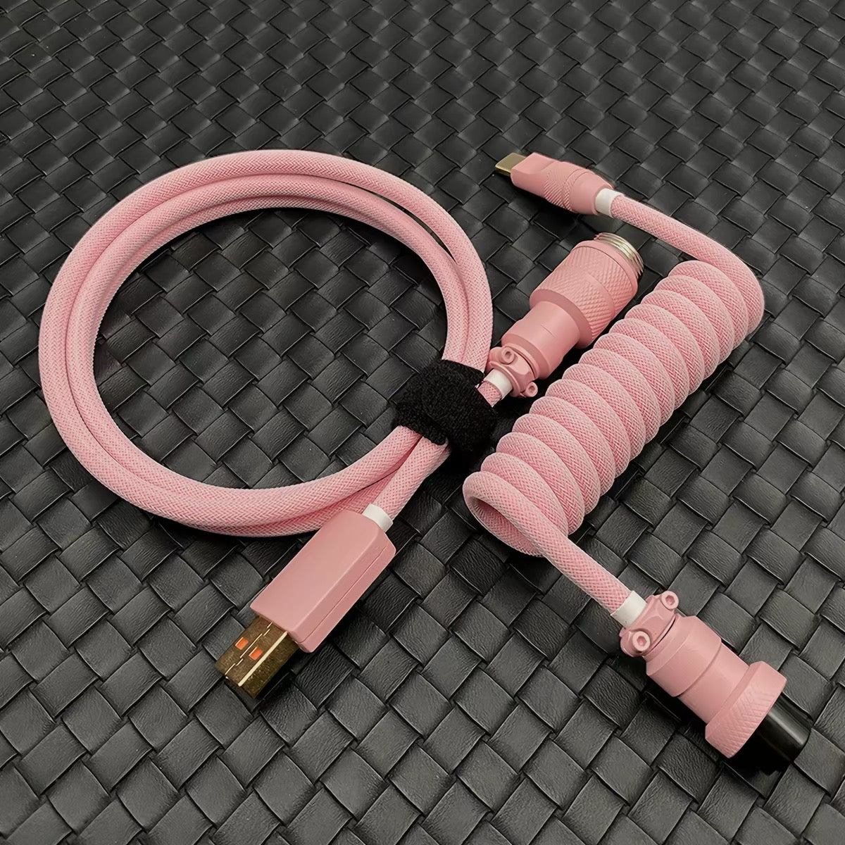Coiled USB-C Keyboard Cable – Aviator Connector, Handmade to Order