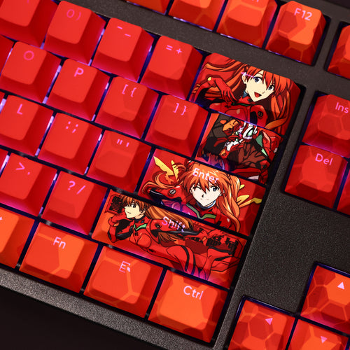 Asuka Hexagon Style Evangelion Keycaps