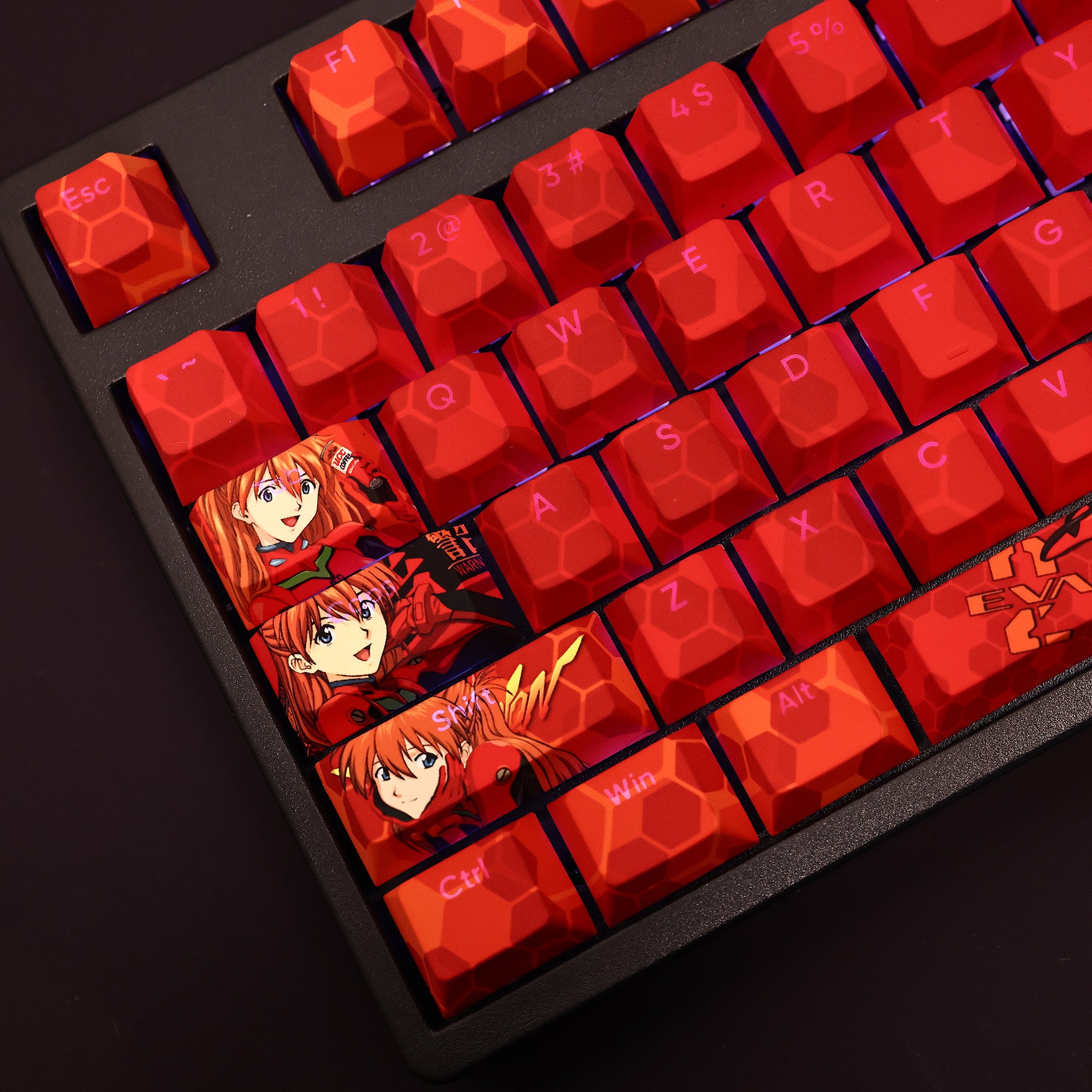 Asuka Hexagon Style Evangelion Keycaps