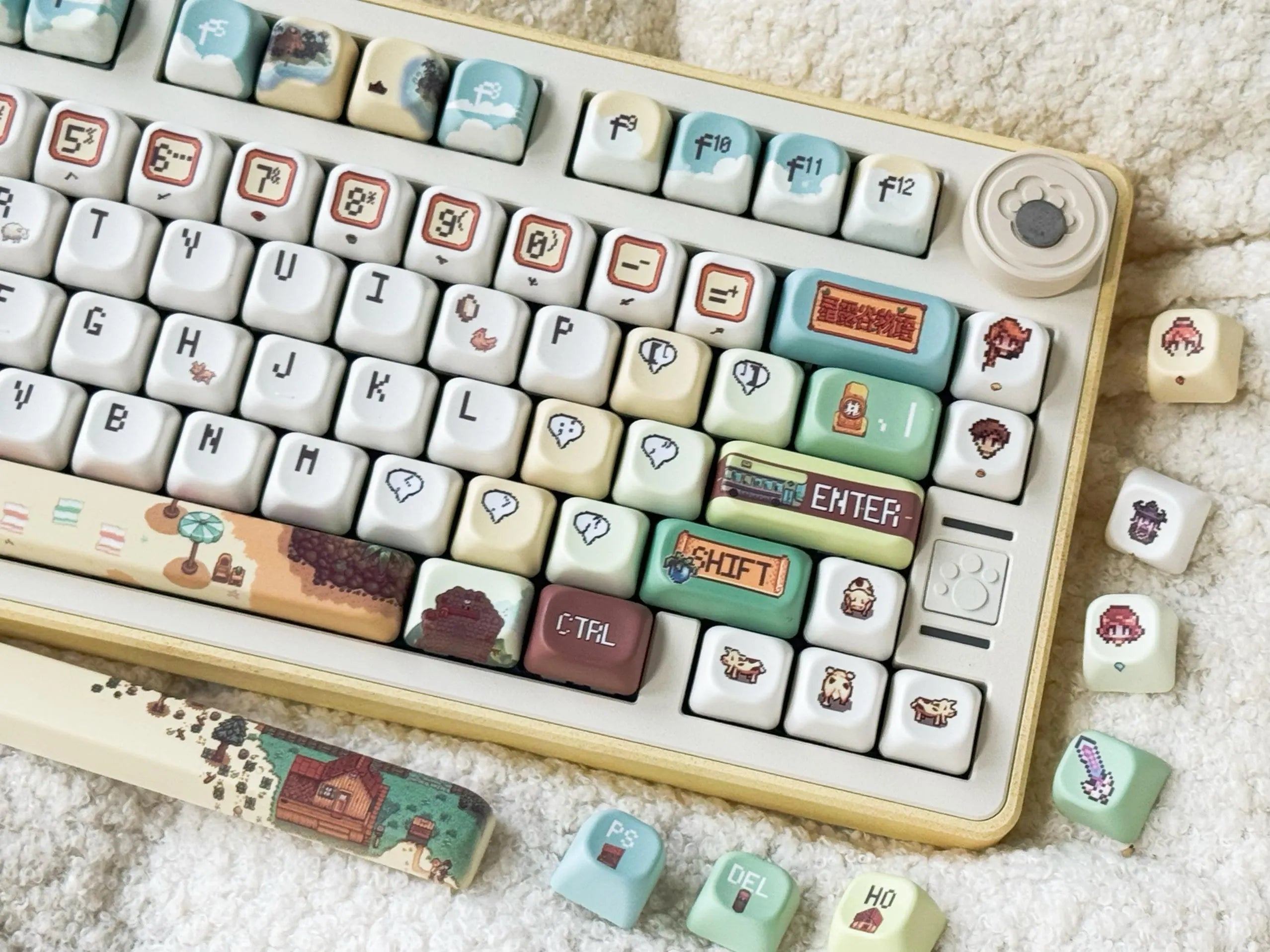 Stardew Valley Keycaps 137 Key PBT Set Pixel Art EOA OEM