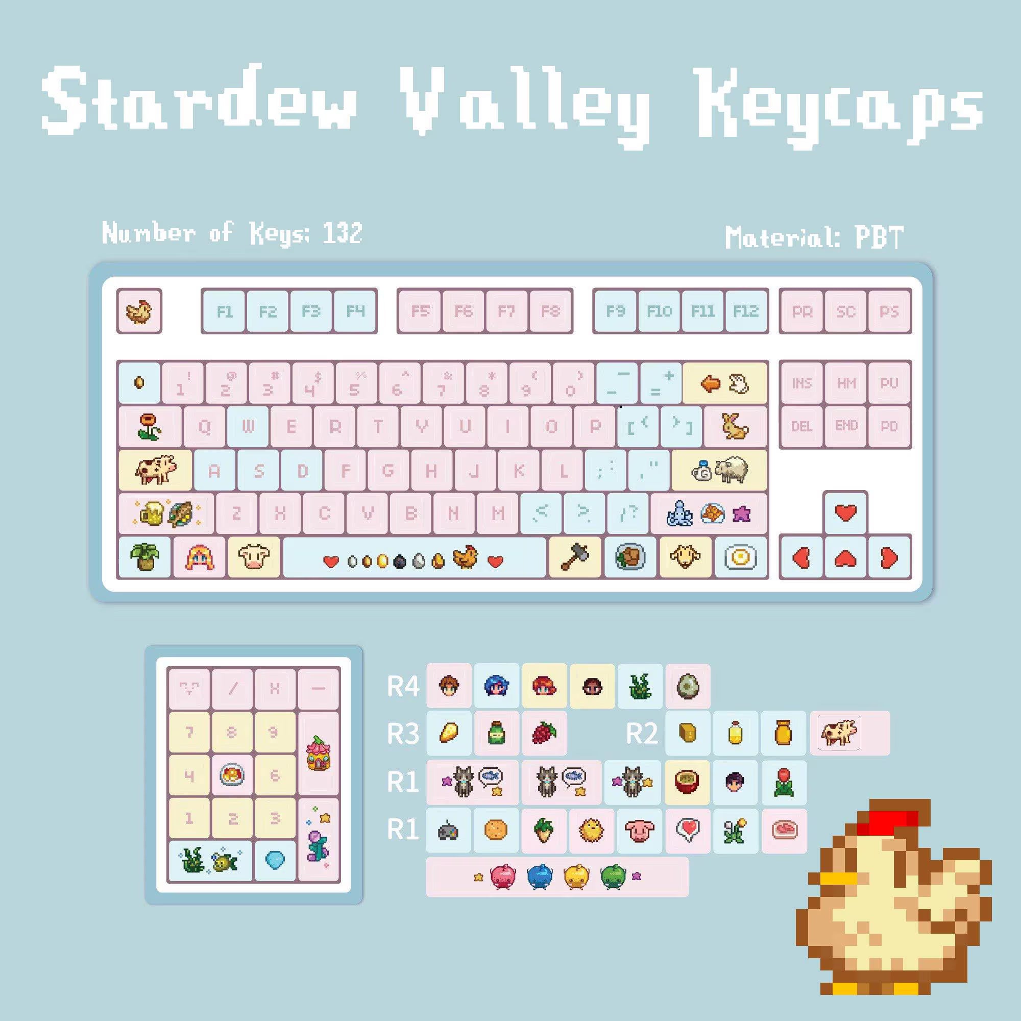 Stardew Valley Keycaps 132 Key PBT Full Set