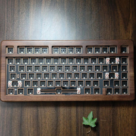 75% Solid Walnut Wood Custom Mechanical Keyboard Kit Tri-Mode RGB For Cherry MX Switches