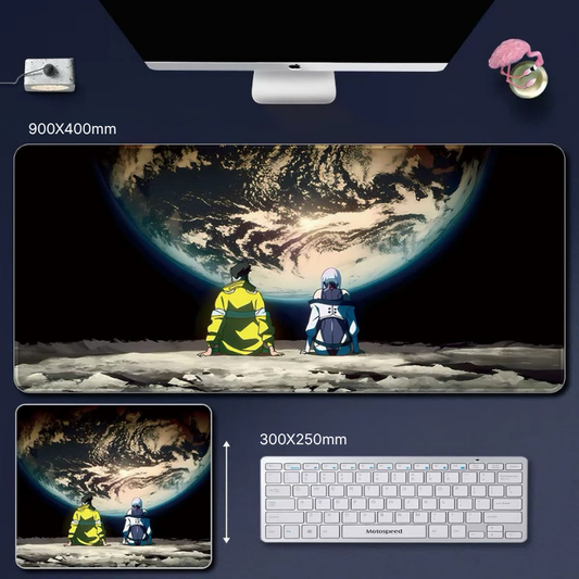 Cyberpunk Ederunners David and Lucy on Moon Mousepad