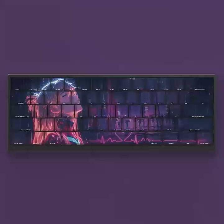 Asuka Neon Pulse Evangelion Keycaps