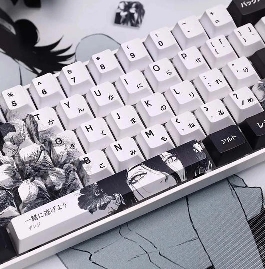 Chainsaw Man Reze Keycaps - Black and White